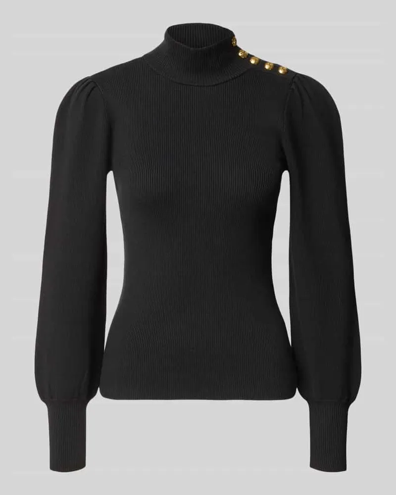 Ralph Lauren Slim Fit Turtleneck-Pullover aus Baumwoll-Modal-Mix Black