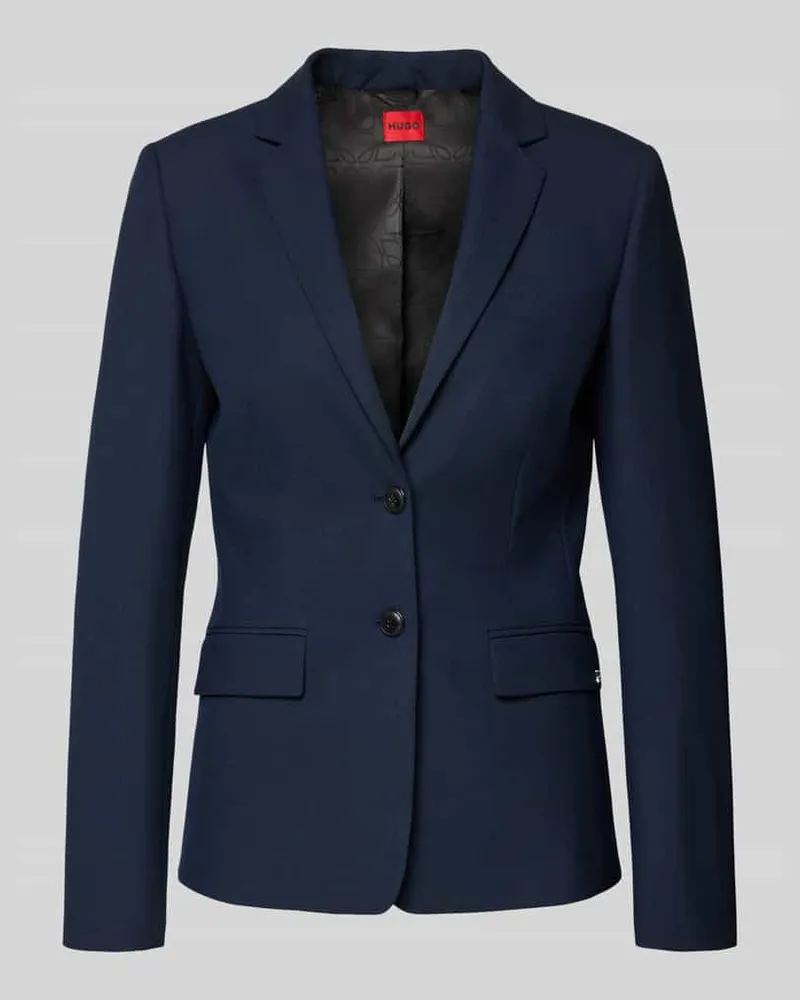 HUGO BOSS Slim Fit Longblazer mit Viskose-Anteil Modell 'ADALAS Marine