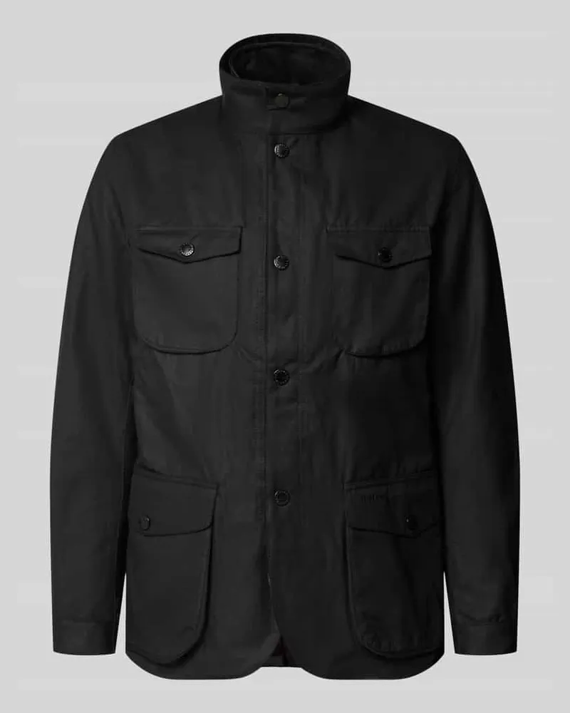 Barbour Funktionsjacke mit gewachstem Twill Black