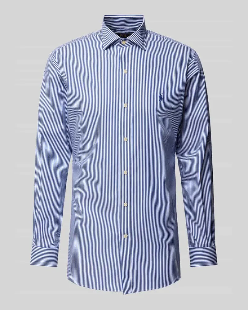 Ralph Lauren Slim Fit Business-Hemd mit Logo-Stitching Royal