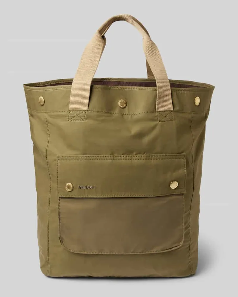 Barbour Tote Bag aus reiner Baumwolle Modell 'TRANSPORT Khaki
