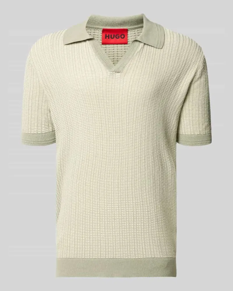 HUGO BOSS Regular Fit Poloshirt aus Baumwoll-Leinen-Mix Modell 'SEEROY Hellgruen