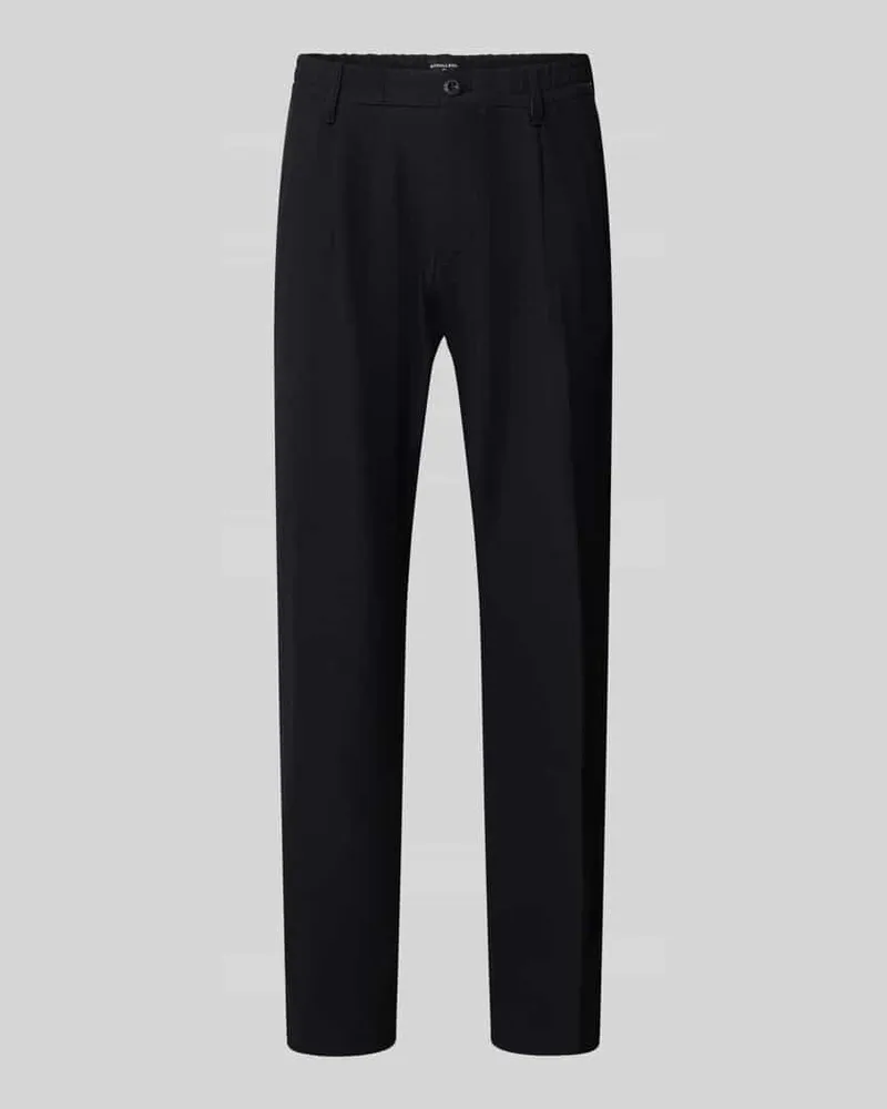Strellson Regular Fit Bundfaltenhose mit Bügelfalten Modell 'Lui Black