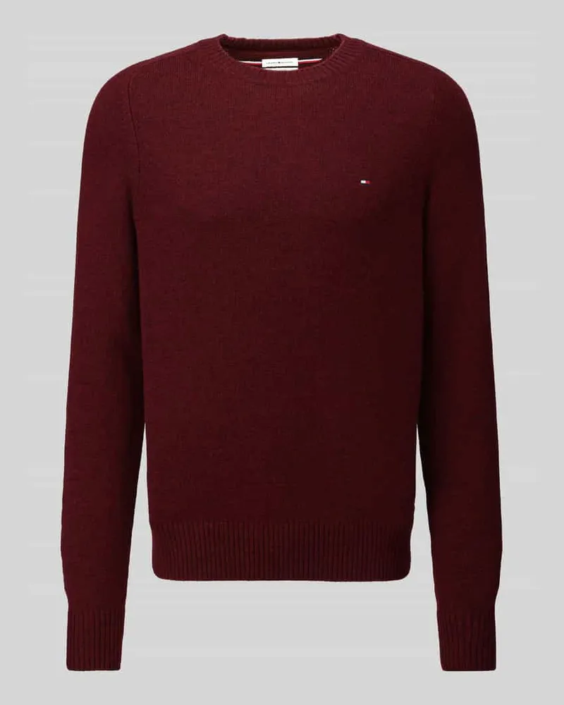 Tommy Hilfiger Regular Fit Pullover aus Lammwoll-Mix Bordeaux