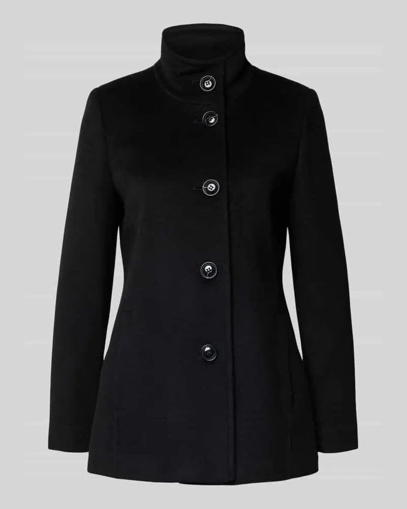 Fuchs Schmitt Wollmantel mit Stehkragen Black