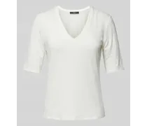 T-Shirt aus Leinen-Elasthan-Mix mit V-Ausschnitt Modell 'BRUNATE