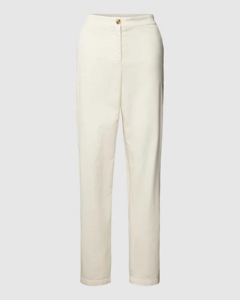 HUGO BOSS Regular Fit Stoffhose im unifarbenen Design Modell 'Tolinda Offwhite