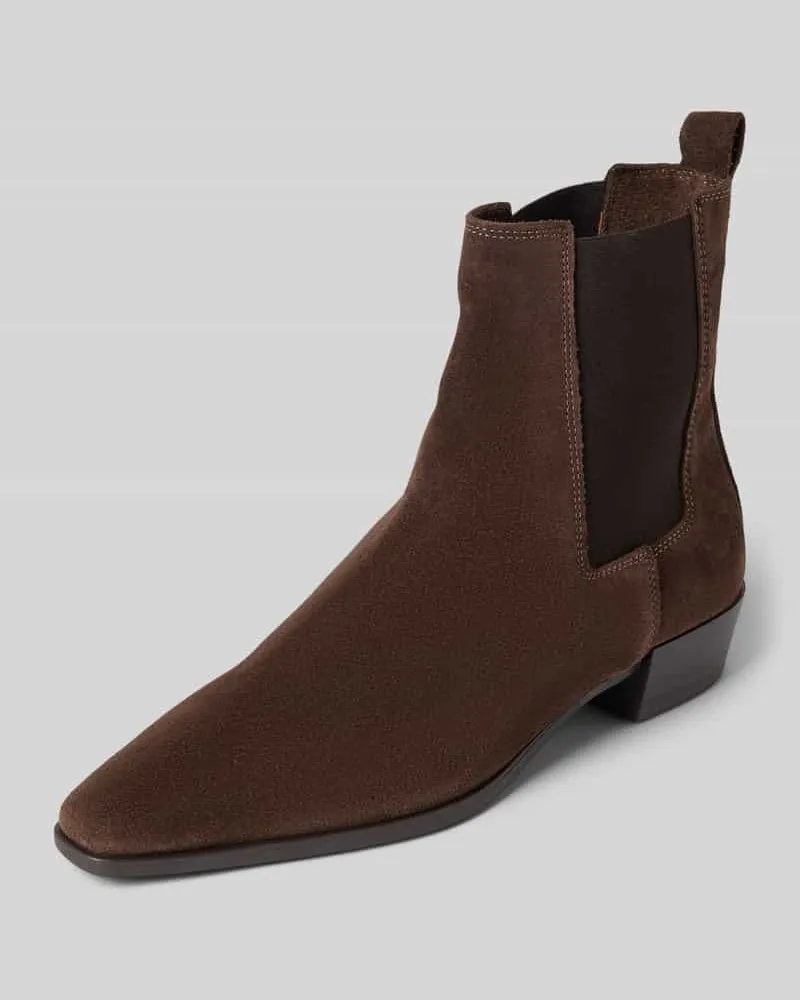 Copenhagen Lederstiefeletten mit elastischen Einsätzen Schoko