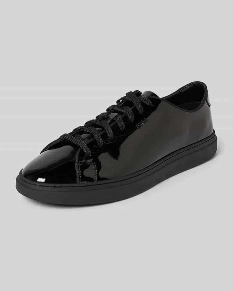HUGO BOSS Low Top Sneaker aus echtem Rindsleder Modell 'KIERAN Black