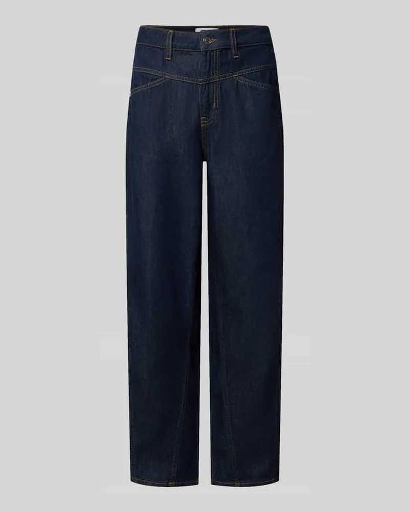 COMMA Straight Fit Jeans mit Knopfverschluss Jeansblau