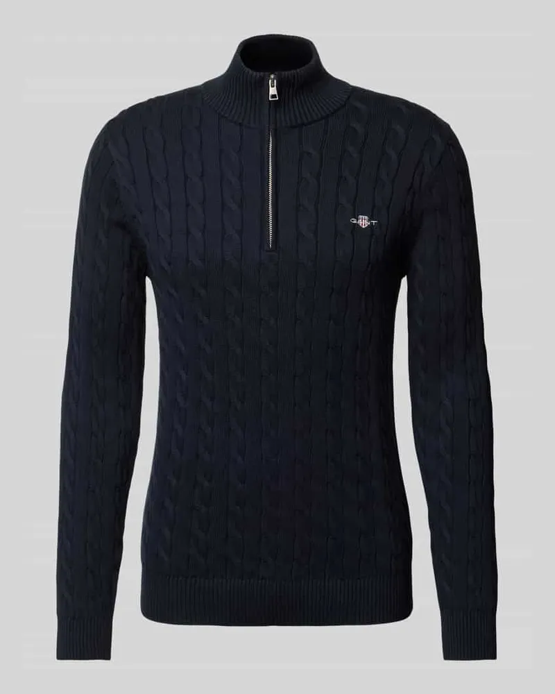 Gant Strickpullover mit Zopfmuster Marine
