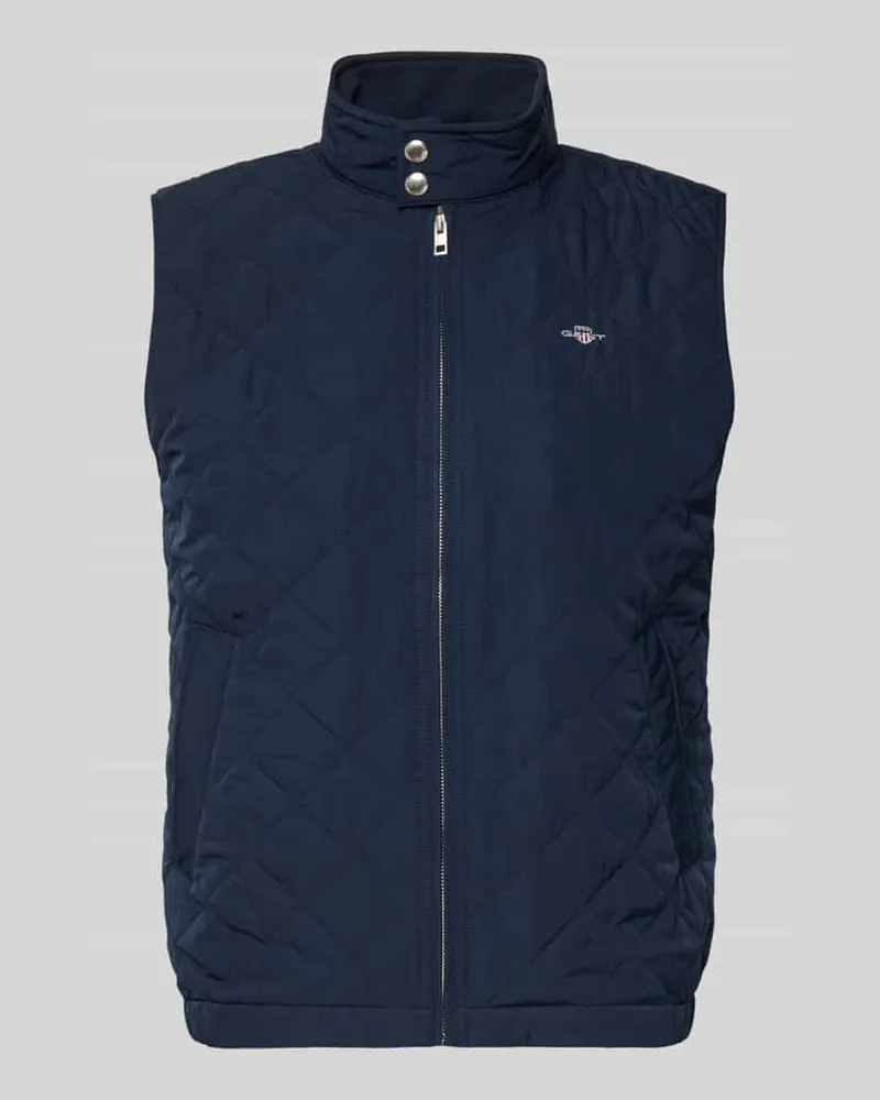 Gant Regular Fit Weste mit Stehkragen in Stepp-Optik Marine