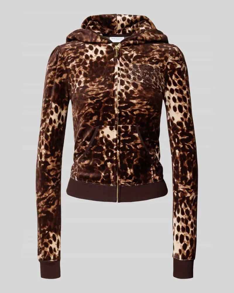 Juicy Couture Sweatjacke aus Baumwoll-Viskose-Mix Mittelbraun