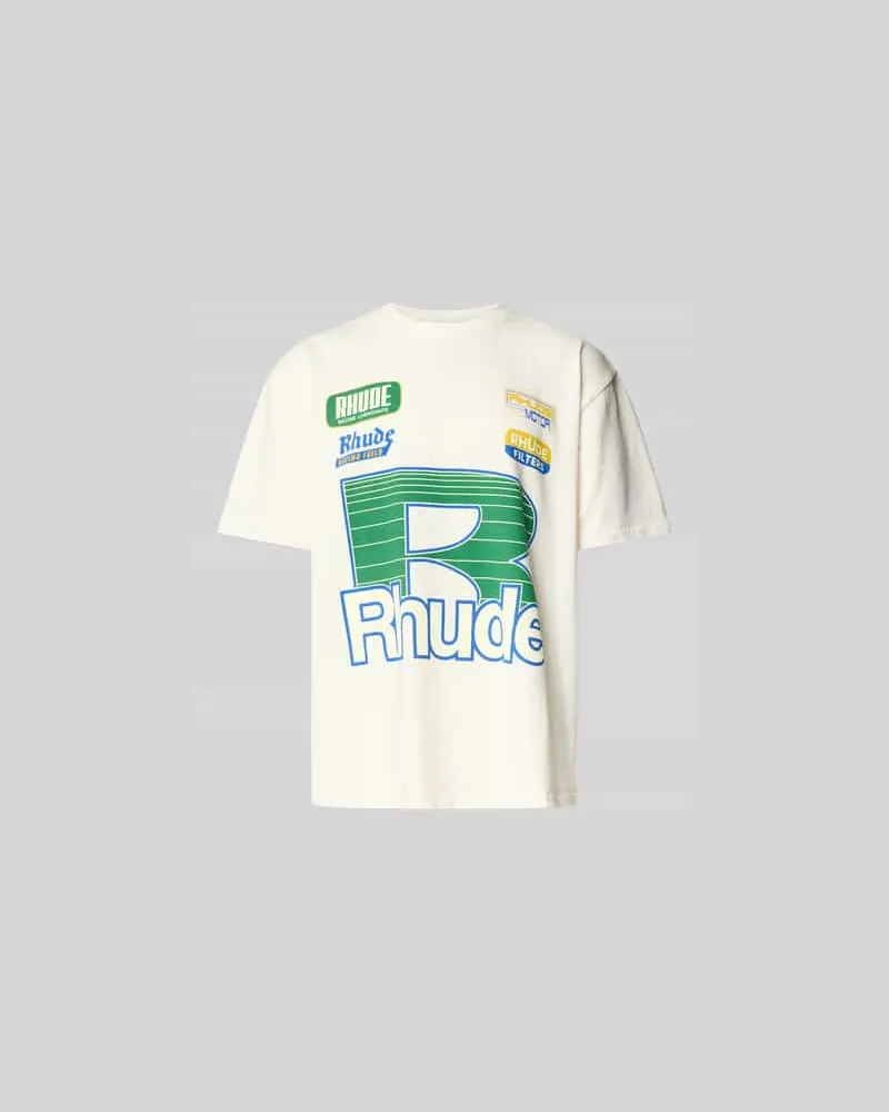 RHUDE Regular Fit T-Shirt mit Logo-Print Offwhite