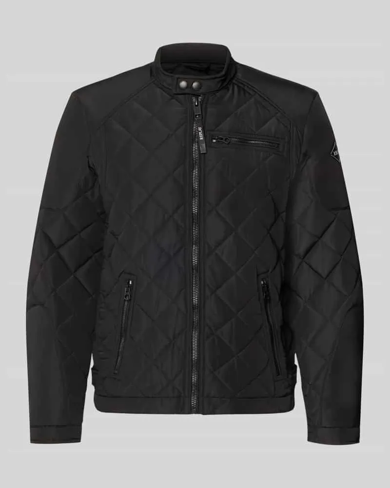 Replay Regular Fit Jacke in Stepp-Optik Black