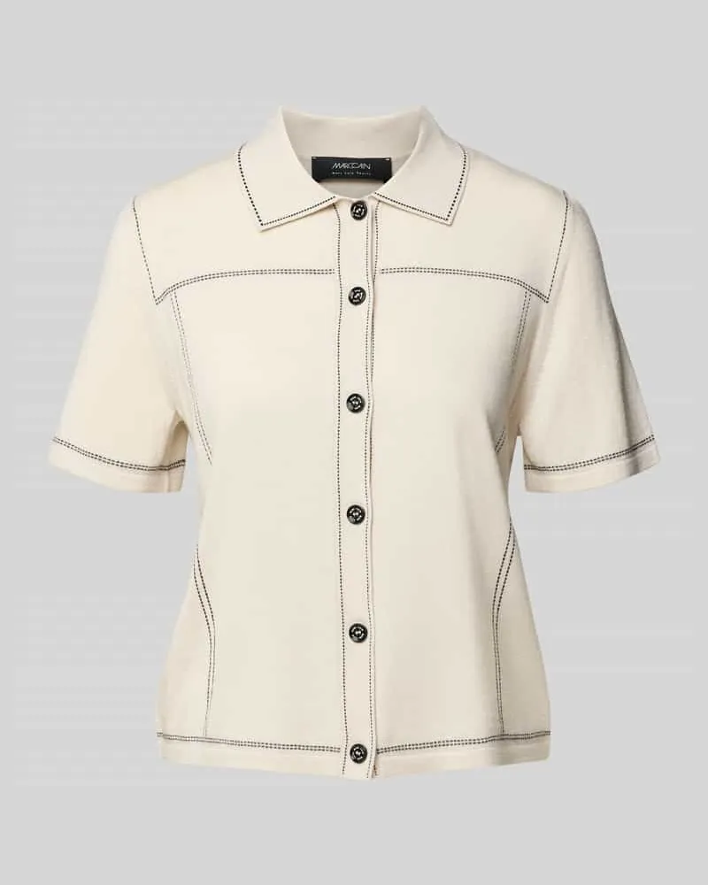 Marc Cain Regular Fit Hemdbluse mit Viskose-Kaschmir-Anteil Offwhite