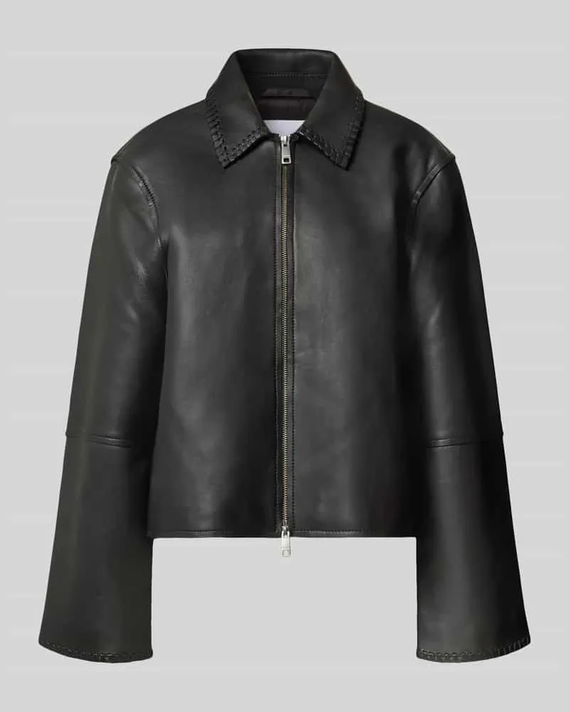 Samsøe & Samsøe Relaxed Fit Jacke in Leder-Optik Modell 'SALYLO Black