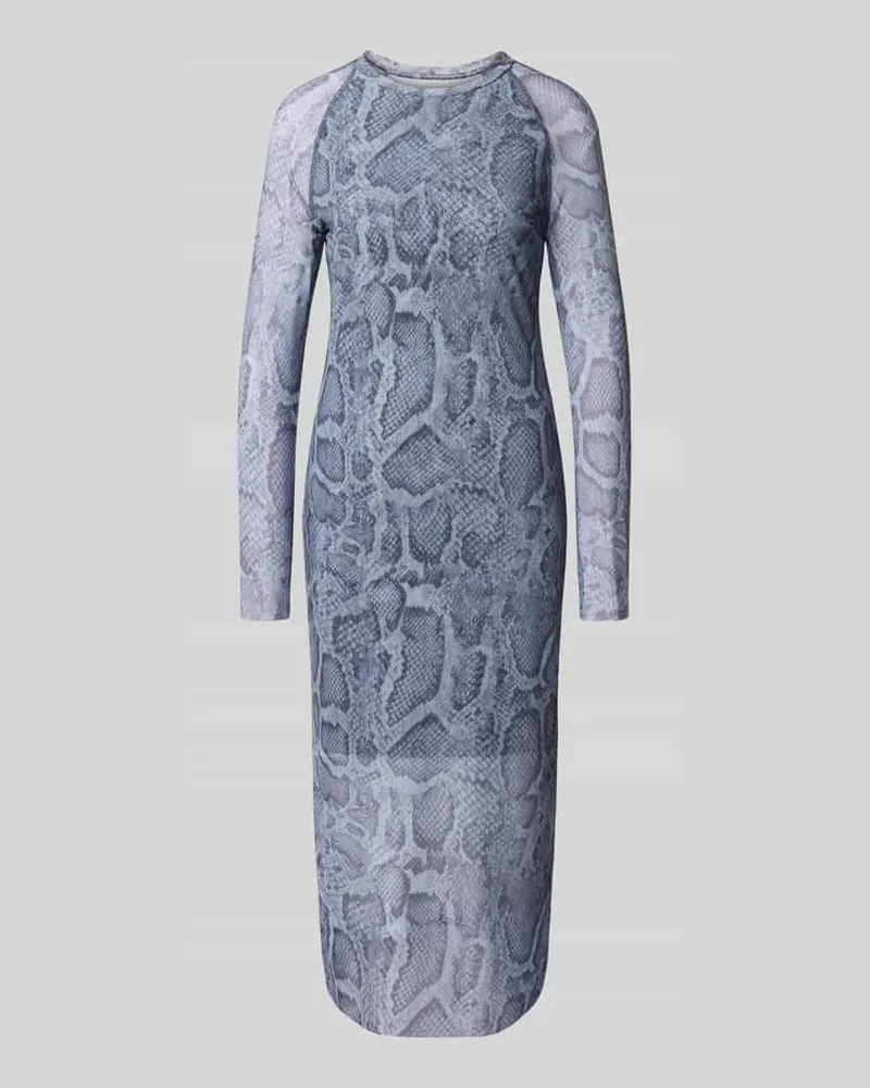 Marc Cain Midikleid mit Schlangenmuster Rauchblau
