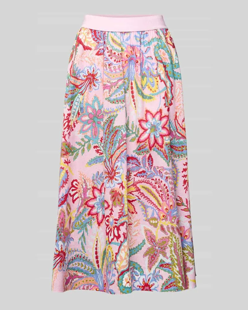 Milano Italy Regular Fit Midirock mit Allover-Paisley-Print Rose