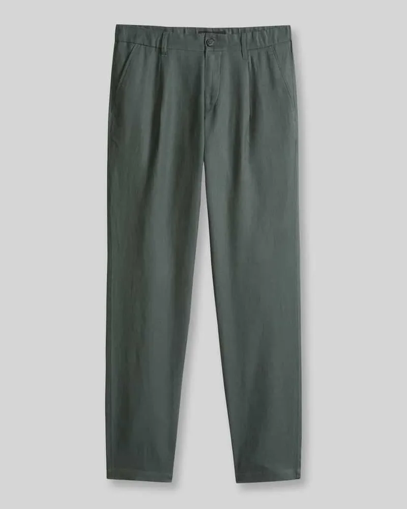 Marc O'Polo Tapered Leinenhose mit Gürtelschlaufen Modell 'OSBY JOGGER Oliv