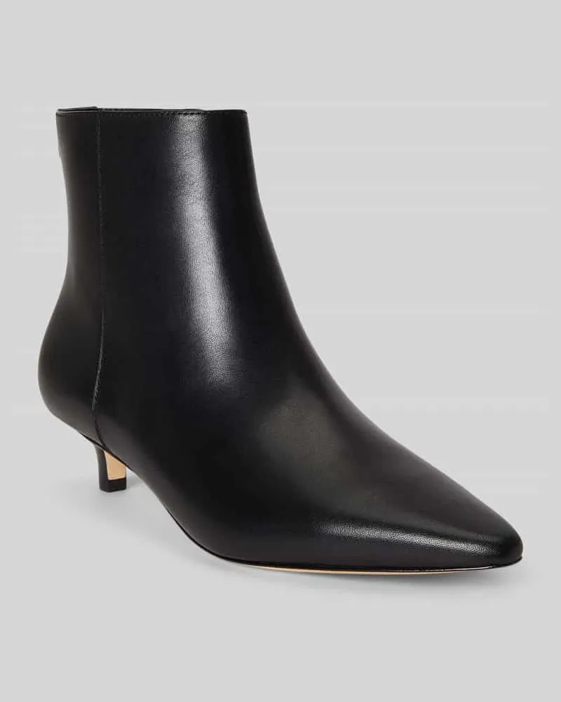 Ralph Lauren Stiefelette aus echtem Leder mit Kittenheel Black