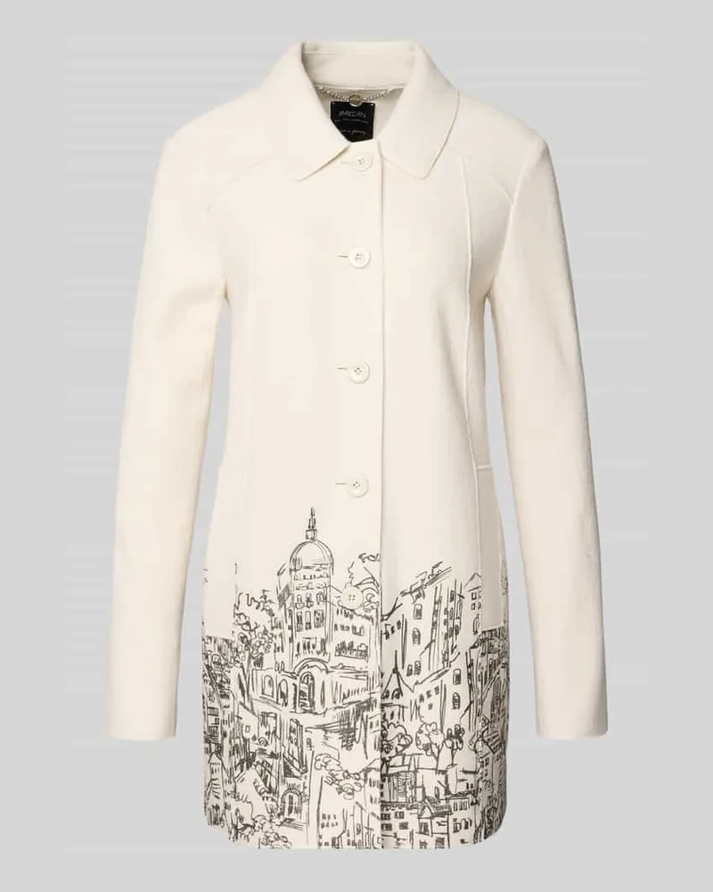Marc Cain Slim Fit Longblazer aus Schurwolle Sand