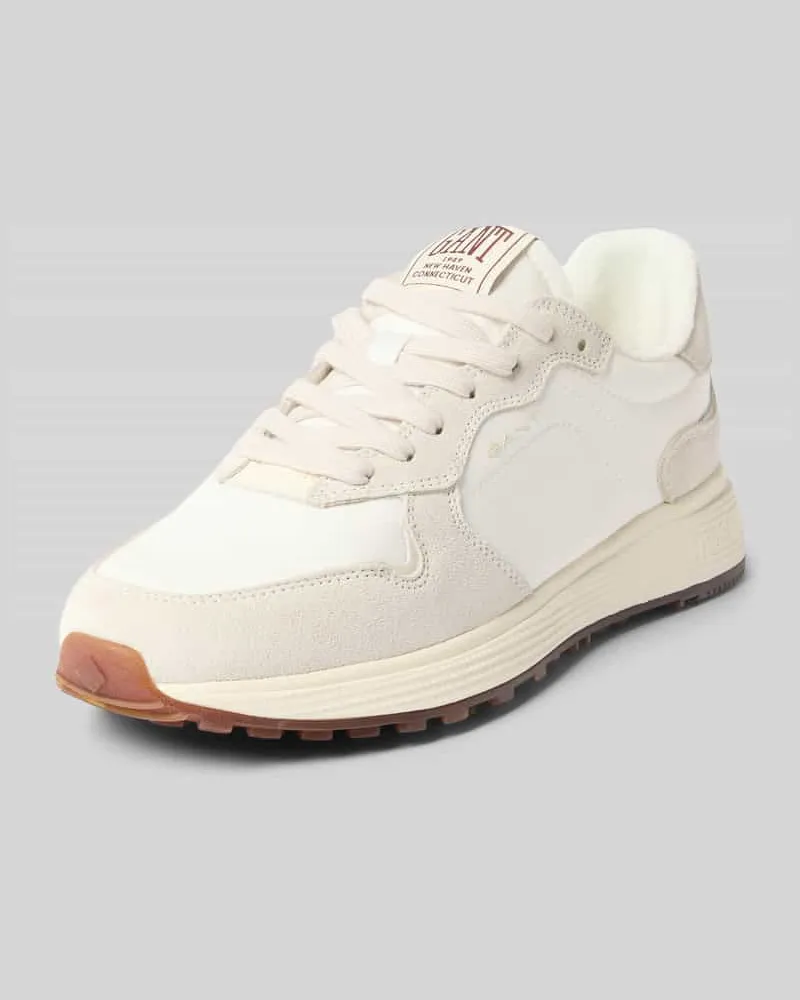 Gant Sneaker aus Leder-Mix mit Logo-Detail Modell 'Beywin Weiss