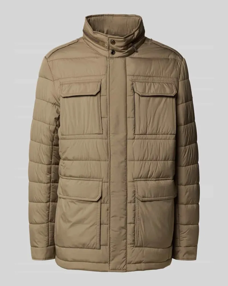 Bugatti Steppjacke mit Stehkragen und Pattentaschen Sand