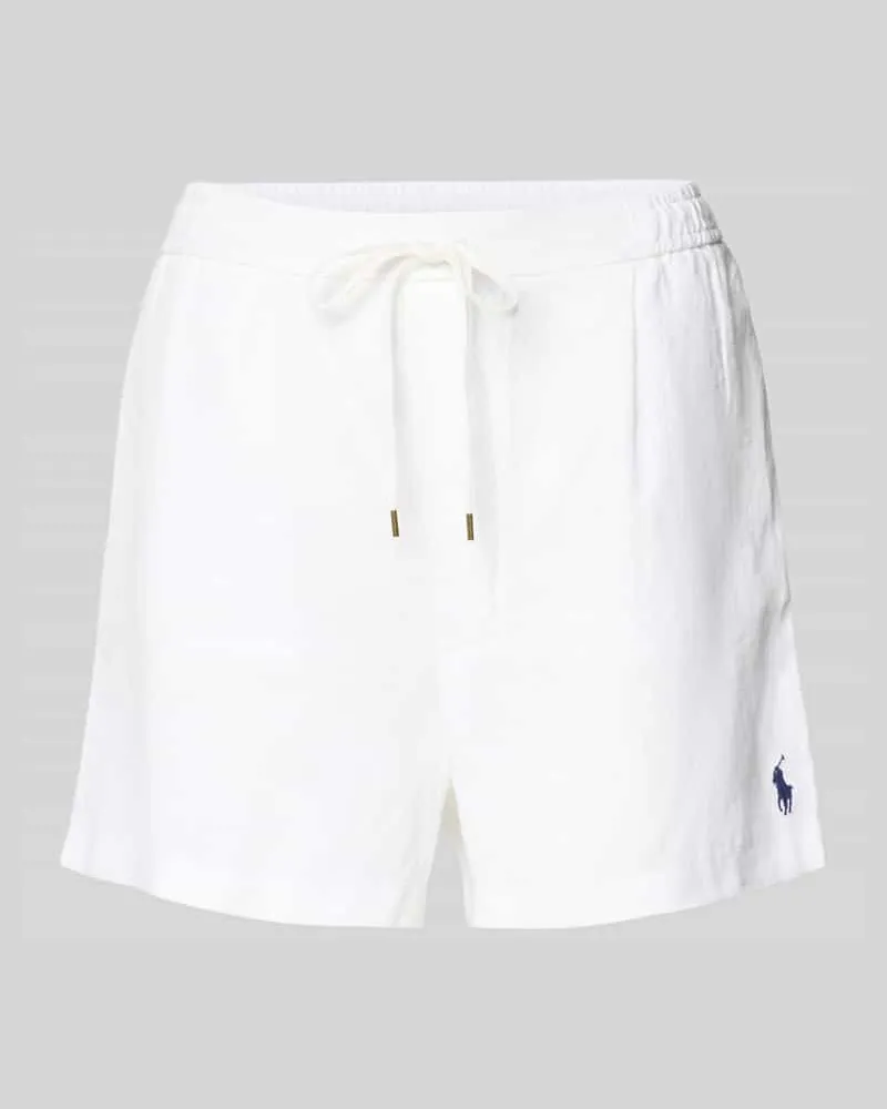 Ralph Lauren Regular Fit Leinenshorts mit Tunnelzug Weiss
