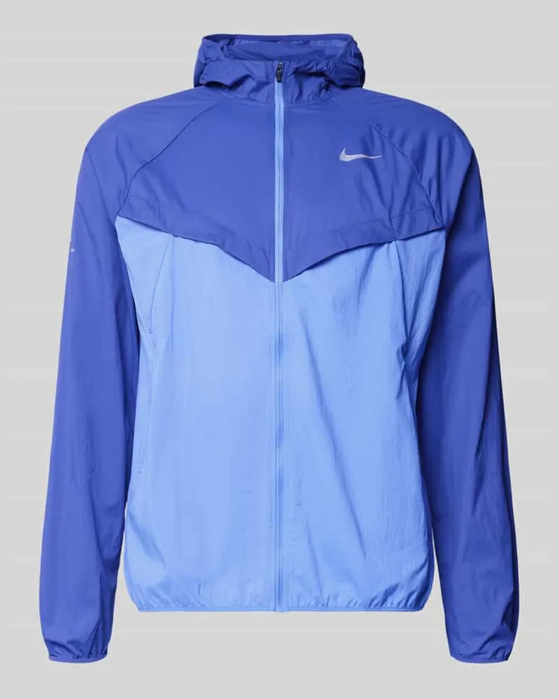 Nike Trainingsjacke mit Logo-Print und Kapuze Blau