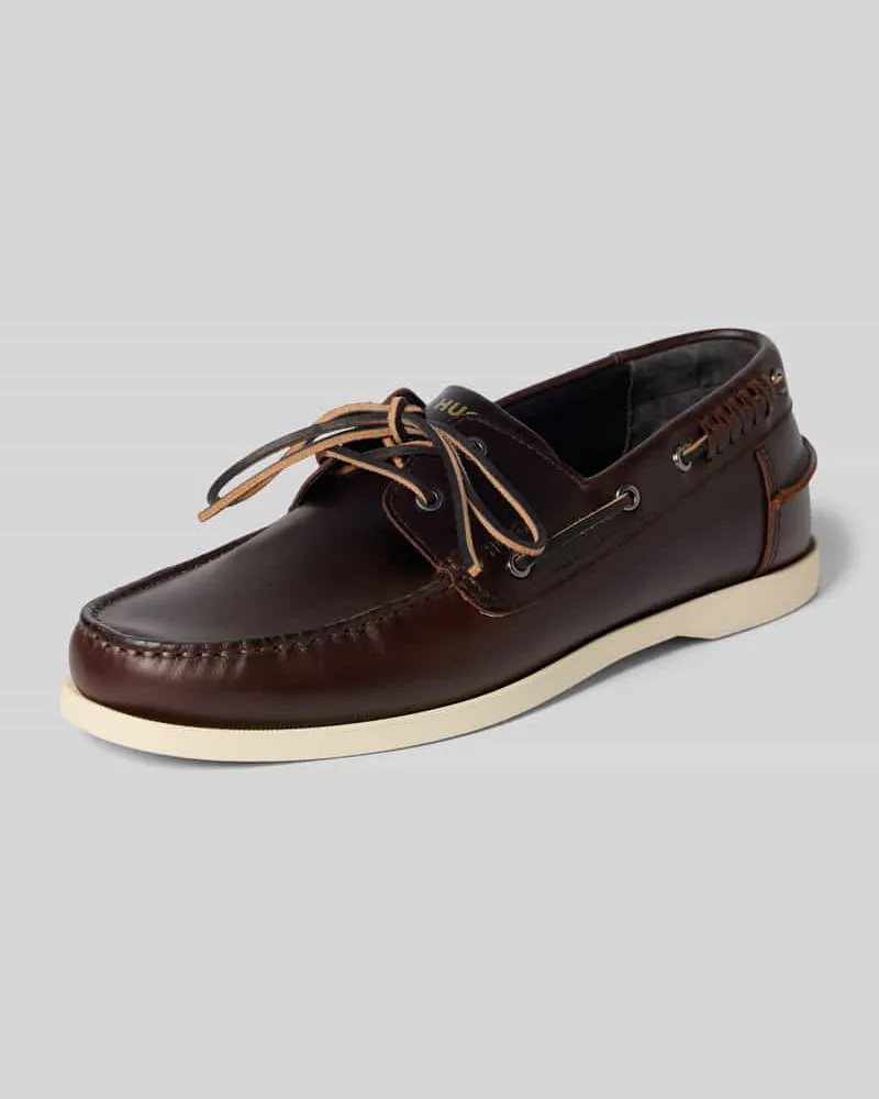 HUGO BOSS Loafer aus echtem Leder Modell 'DARCY_BOAT_IT Dunkelbraun