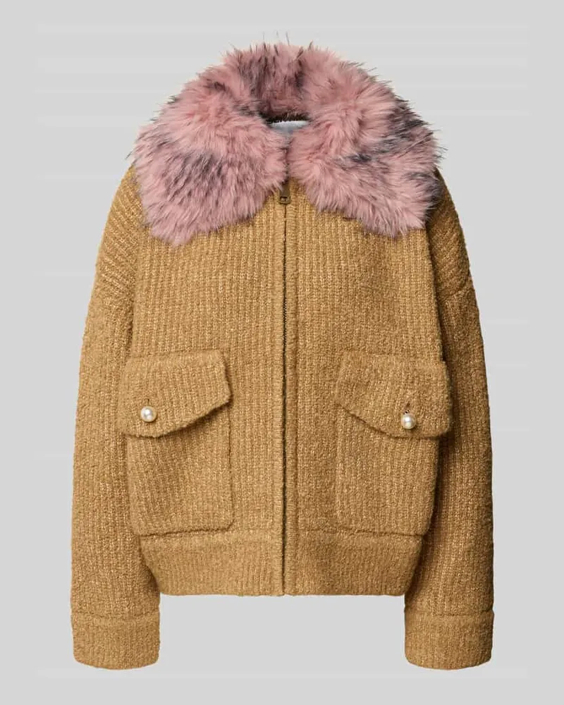 Essentiel Loose Fit Strickjacke mit Woll-Anteil Modell 'KANADA Camel