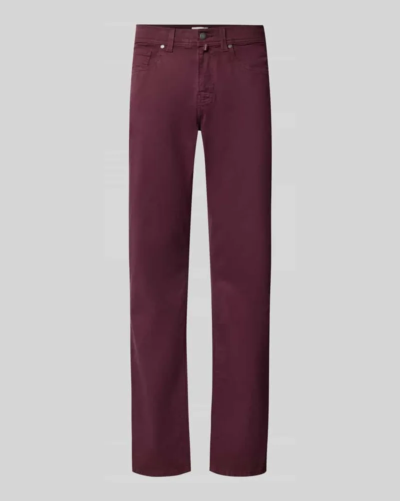 Pierre Cardin Straight Fit Jeans aus elastischem Baumwoll-Mix Modell 'Lyon Bordeaux