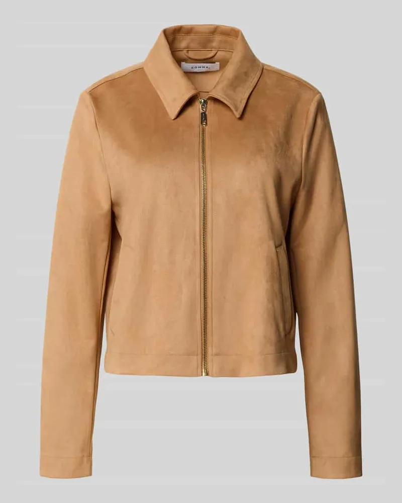 COMMA Blazer mit Hemdblusenkragen Camel