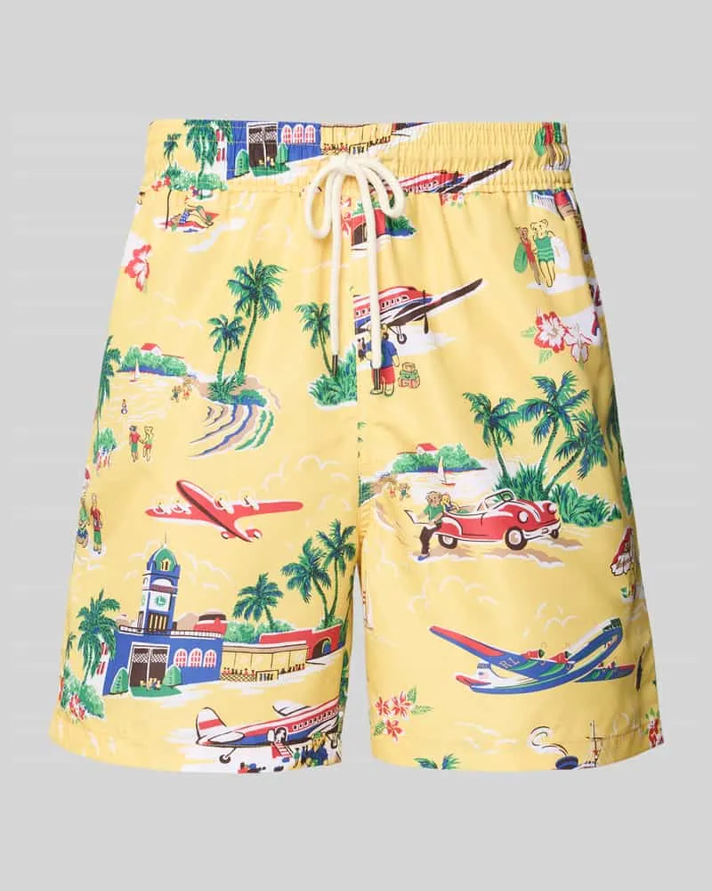 Ralph Lauren Badehose mit Gesäßtasche Gelb