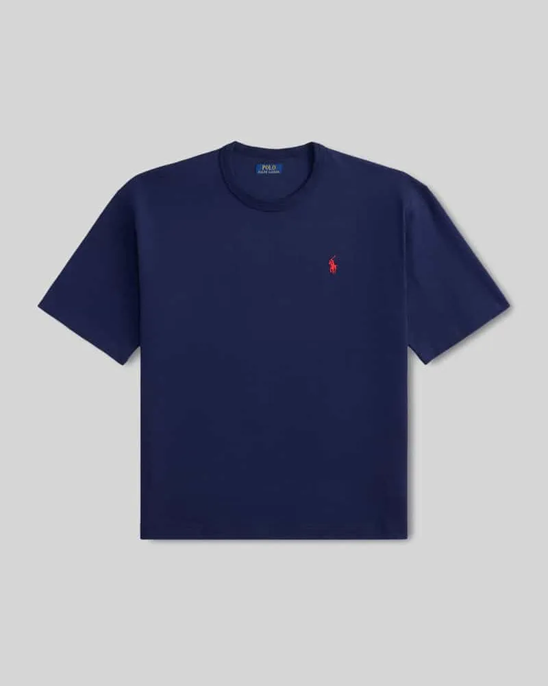Ralph Lauren Regular Fit T-Shirt aus reiner Baumwolle Marine