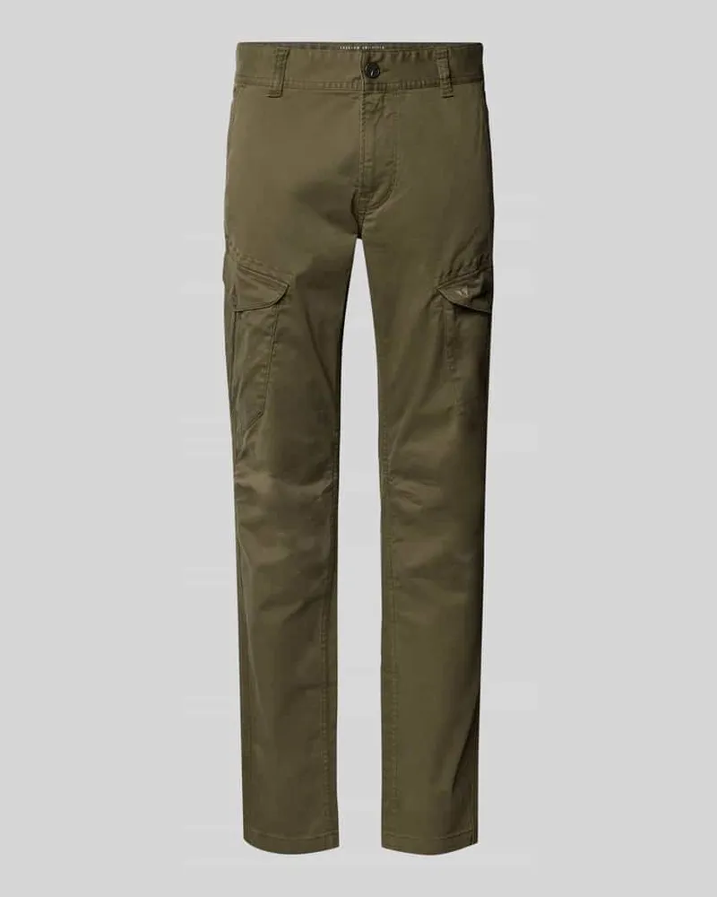 PME Legend Slim Fit Cargo-Hose mit Logo-Stitching Oliv
