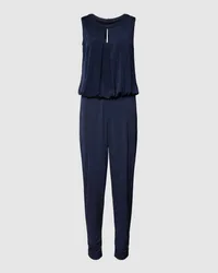 Vera Mont Jumpsuit mit Strasssteinbesatz Dunkelblau