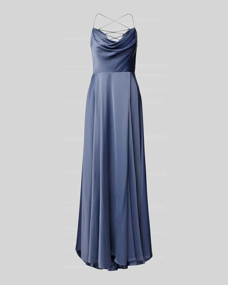 Vera Mont Abendkleid mit Wasserfall-Ausschnitt Hellblau
