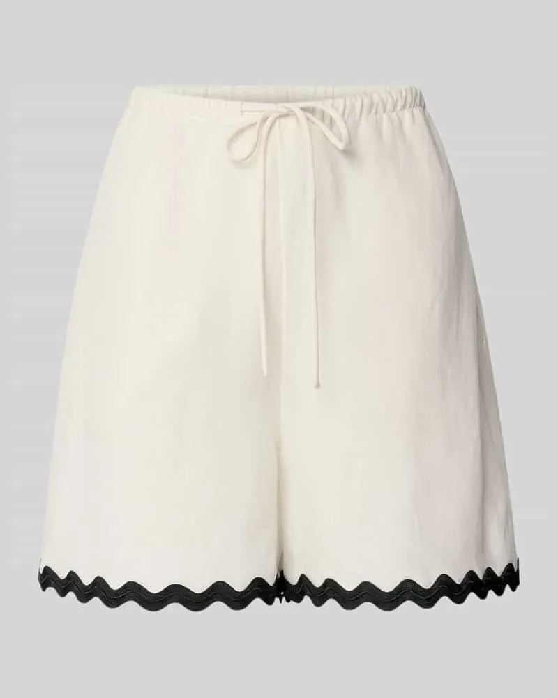 HUGO BOSS Regular Fit Shorts aus Lyocell-Leinen-Mix Modell 'HASLALA-1 Offwhite