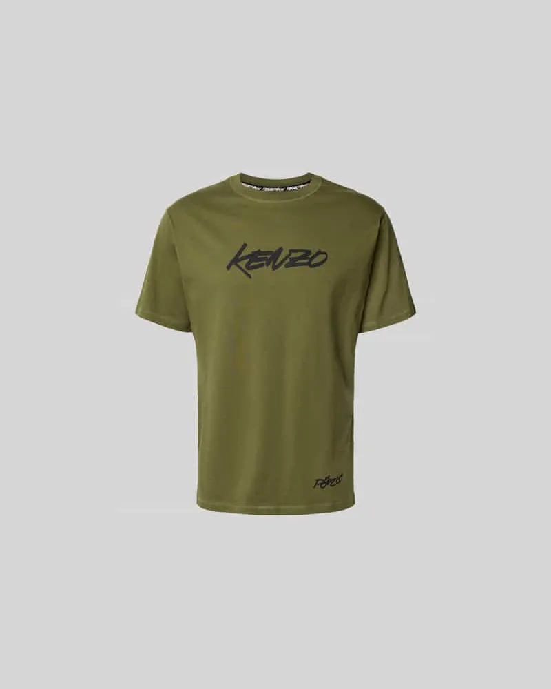 Kenzo T-Shirt mit Label-Print Khaki