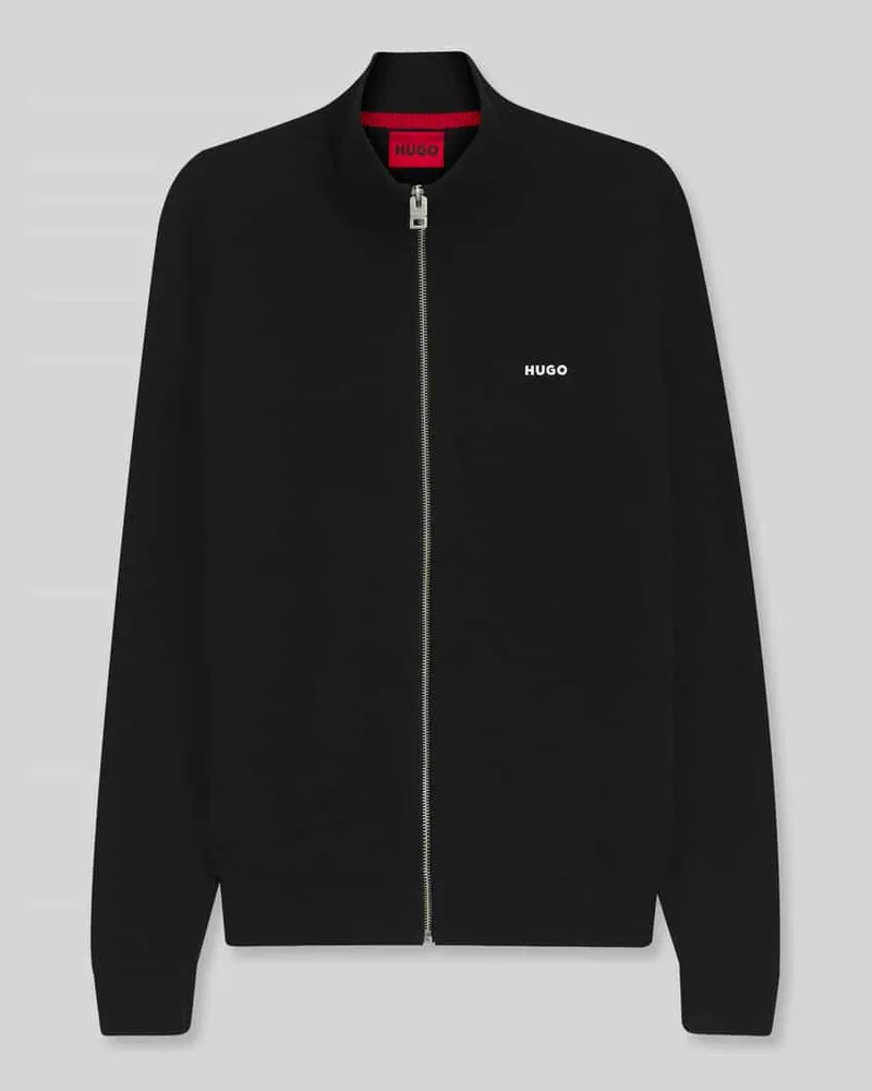HUGO BOSS Strickjacke mit Logo-Schriftzug Modell 'San Jacomo-C Black