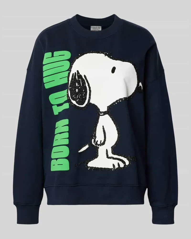 Essentiel Loose Fit Sweatshirt mit Snoopy®-Print Modell 'JUMBRELLA EMBO Dunkelblau