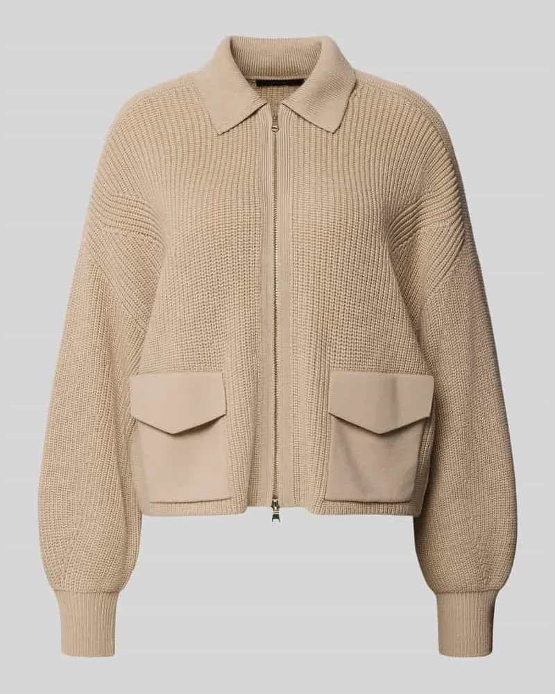 windsor. Strickjacke aus Schurwolle mit Pattentaschen Beige