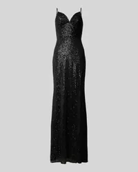 LUXUAR Abendkleid mit Paillettenbesatz Black