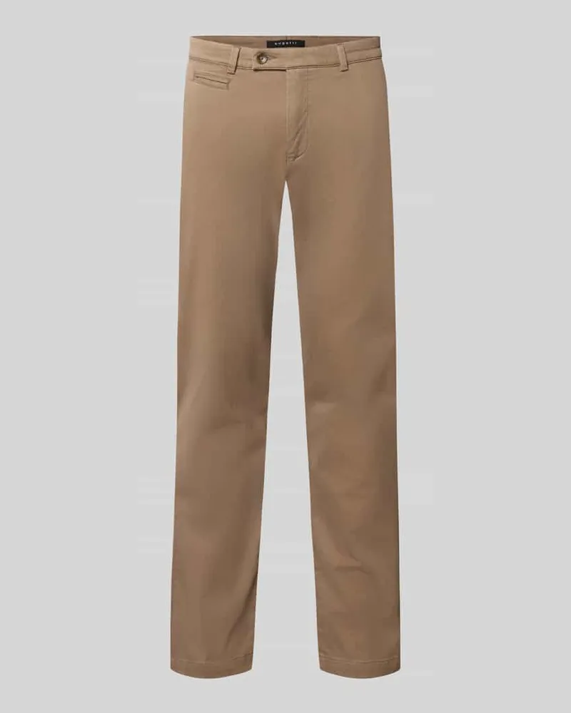 Bugatti Slim Fit Chino aus Baumwoll-Mix Beige
