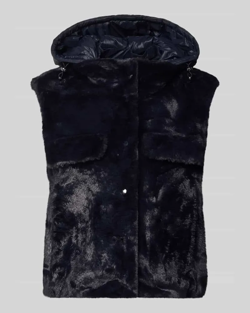 Luisa Cerano Regular Fit Weste aus Kunstfell Dunkelblau