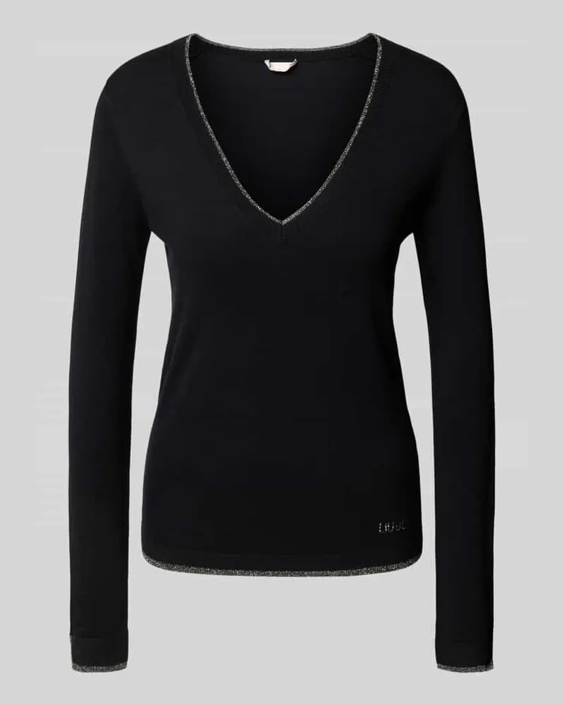 Liu Jo Pullover mit V-Ausschnitt und Effektgarn Black