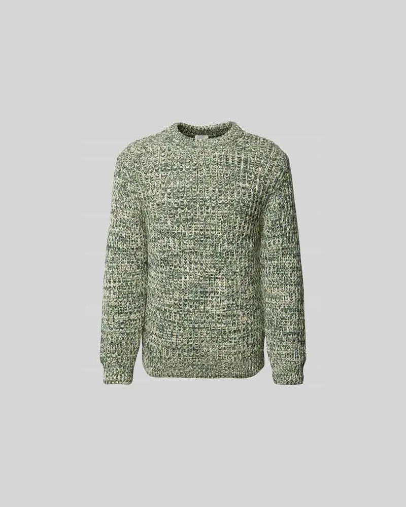 Closed Pullover in Strick-Optik Oliv