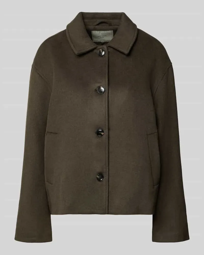 Neo Noir Jacke aus Woll-Mix mit Knopfleiste Modell 'Hamra Khaki